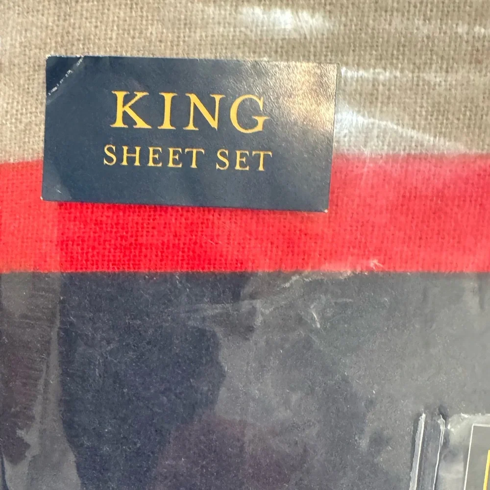 Pendleton Yellowstone Tan Multi 4 piece Flannel KING Sheet Set- comfy cozy cool!